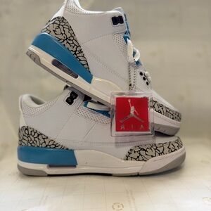 Jordan Kids Sneakers - White and Blue with Gray Accents